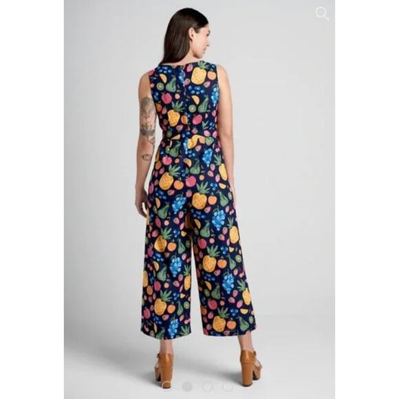 Princess Highway Retro Reboot Fruit Jumpsuit Teacher Linen Womens Size 12 AU 8US - Picture 2 of 16